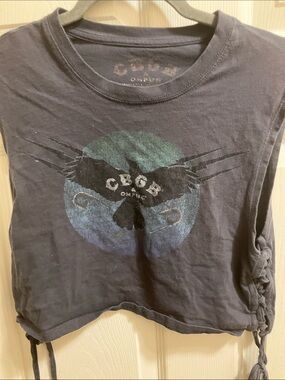 CBGB vintage Punk rock Tie-Side Graphic Crop Top rare Medium